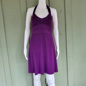 BANANA REPUBLIC Purple Halter Neck Dress 0
